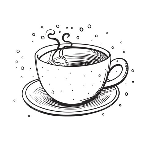 एक कप चाय की रूपरेखा रेखाचित्र का काला और सफेद रेखाचित्र वेक्टर, चाय कप ड्राइंग, चाय कप रूपरेखा ...