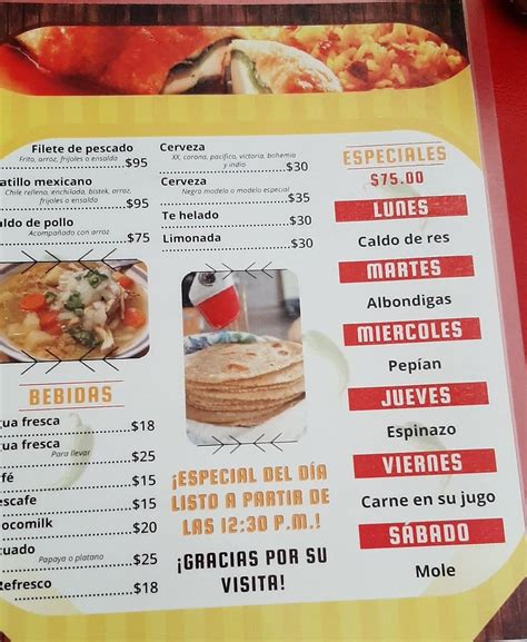 Menu at Chile Verde restaurant, Ajijic