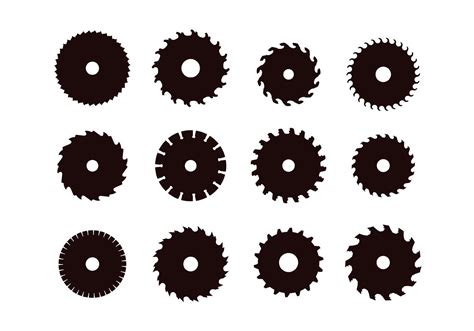 Circular Saw Blade Silhouettes 85167 Vector Art at Vecteezy