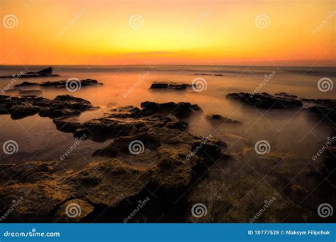 Red sunset on sea stock photo. Image of ocean, idyllic - 10777528