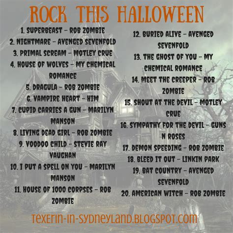 TexErin-in-SydneyLand: Playlist 3: Rock This Halloween