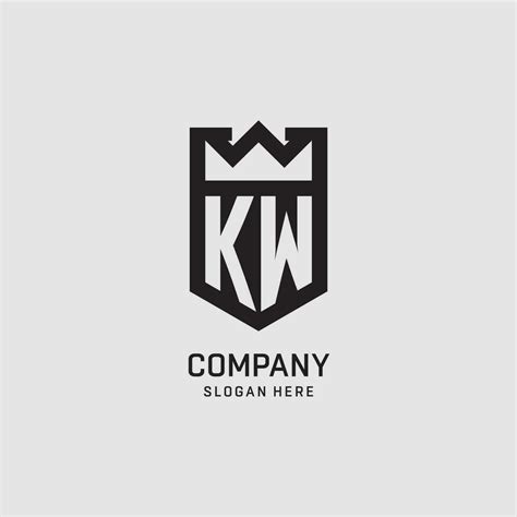 Initial KW logo shield shape, creative esport logo design 25758592 Vector Art at Vecteezy