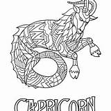 Capricorn Coloring Page / Digital Download Printable Astrological  sketch template