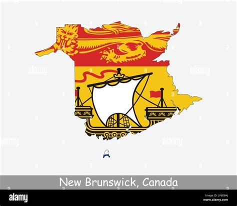 New Brunswick Map Flag. Map of New Brunswick flag isolated on white ...