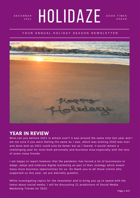 Holiday Season Newsletter