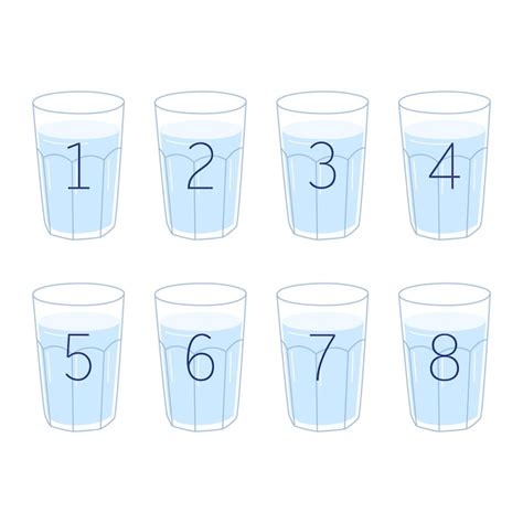 Premium Vector | An illustration of eight glasses of water. The concept of water balance ...