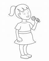 CHILD SINGING COLOURING PAGE  Free Colouring Book For Children sketch template