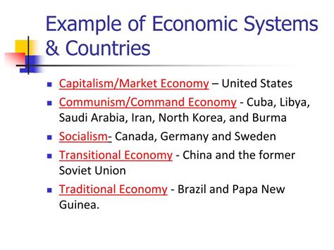 Traditional Economic System Countries