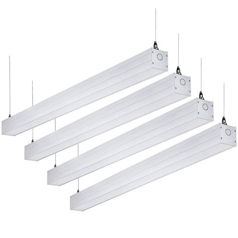 LEONLITE 4 Pack 4ft LED Dimmable Lighting Fixture, 4600lm LED Linkable ...