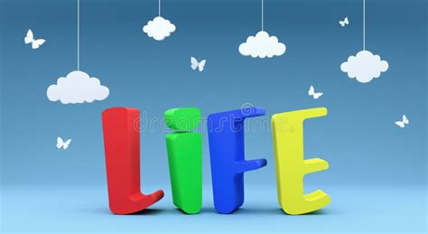 Life Word Text Colorful 3d Render Stock Illustration - Illustration of colorful, graphic: 117962974