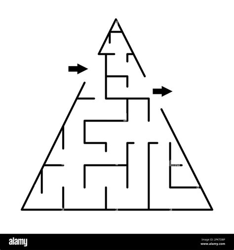 Vector maze template. Blank black and white triangle shaped geometrical ...