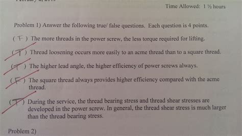 Solved Problem 1) Answer the following true/ false | Chegg.com