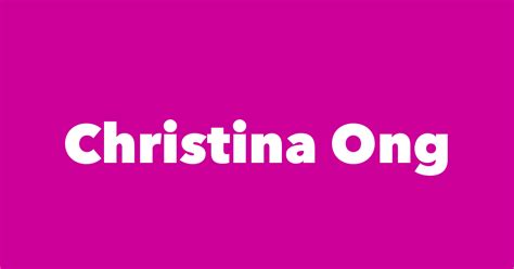 Christina Ong - Spouse, Children, Birthday & More