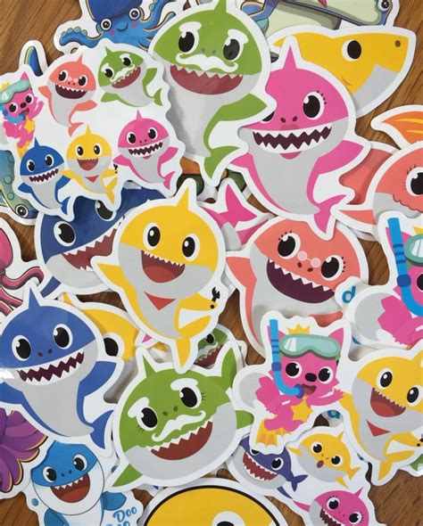 Baby Shark Stickers 40 waterproof | Etsy