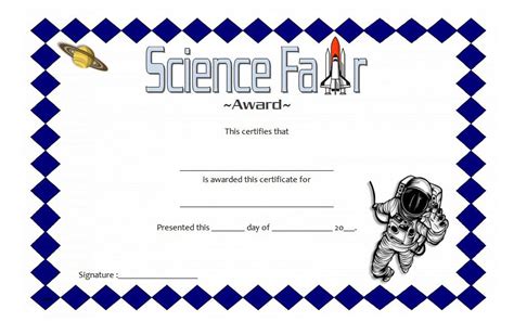 Science Fair Certificate Template Free 4 in 2020 | Certificate templates, Science fair, Science ...