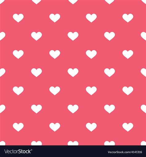 Tile cute pattern white hearts pink background Vector Image