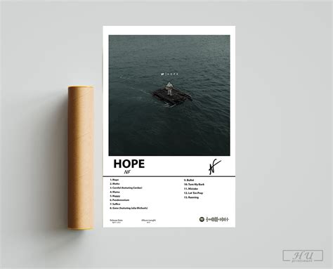 NF Hope Album Poster, Tracklist HOPE Poster, NF Printed, Music Gift ...