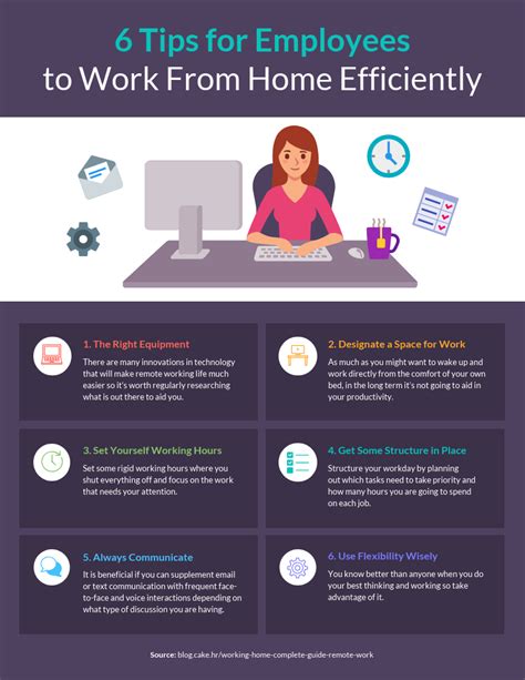 Work From Home Productivity Tips Infographic Template - Venngage