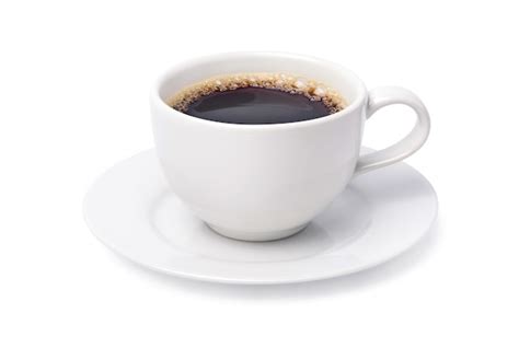 Premium Photo | White cup of black coffee isolated on white background