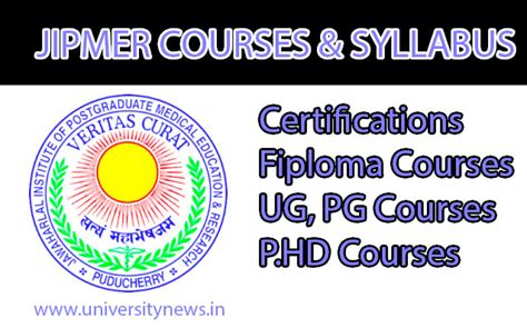 JIPMER Courses and Syllabus – Courses Offered And Syllabus | University News India