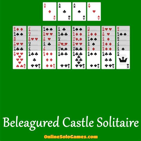 Play Beleaguered Castle Solitaire Card Game Online | Solitaire card ...