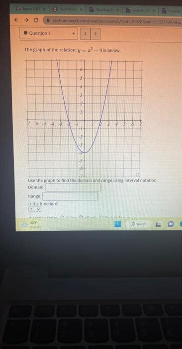 Solved The graph of the relation: y=x2−4 is below. Use the | Chegg.com