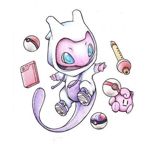 Only Mew can look so cute. | Baby pokemon, Mew, mewtwo, Pokemon sketch