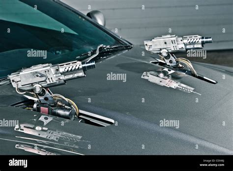 Machine guns on Aston Martin DB5, James Bond classic car Stock Photo ...