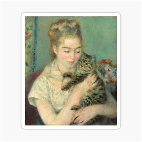 "Auguste Renoir, Woman with a Cat, 1875 Painting" Sticker by ...