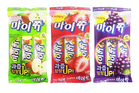 Korean Chewy Fruit Snack My Jju Gummy Variety Pack - Strawberry, Grape ...