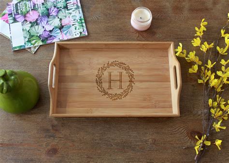 Personalized Wood Serving Tray | H Reef - Etchey