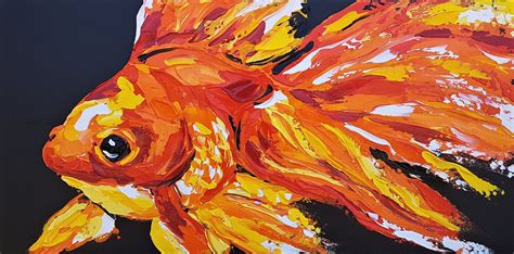Goldfish by Lisa Fahey | Painting, Canvas painting diy, Famous art