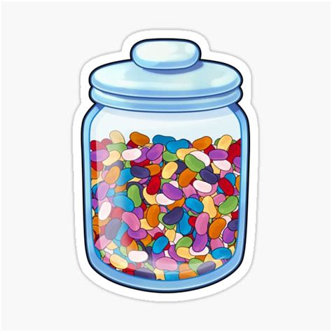 "Colorful Jelly Bean Jar" Sticker for Sale by torchbrenner | Redbubble