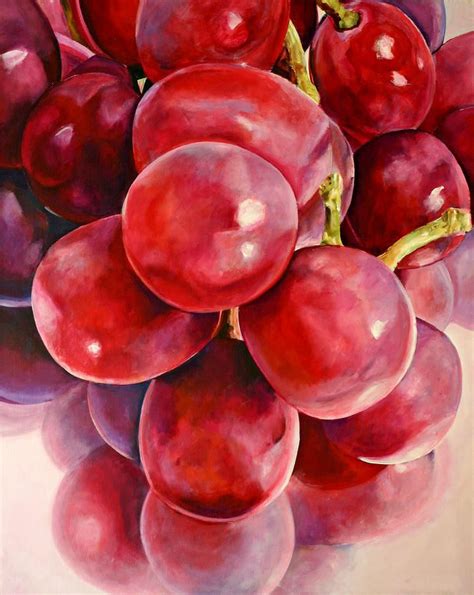 Red Grape Reflections Painting - Red Grape Reflections Fine Art Print | Fruit painting, Grape ...