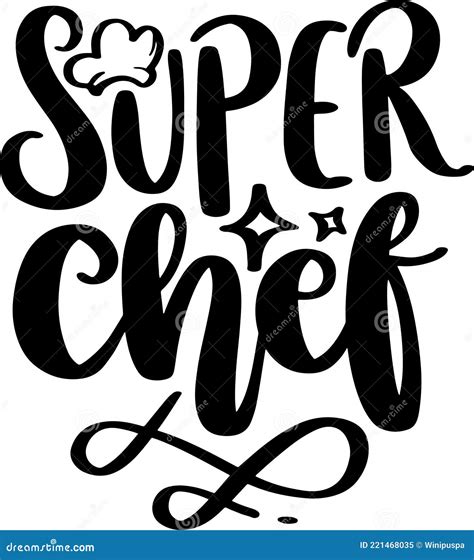 Super Chef Lettering Quotes Cartoon Vector | CartoonDealer.com #221468035