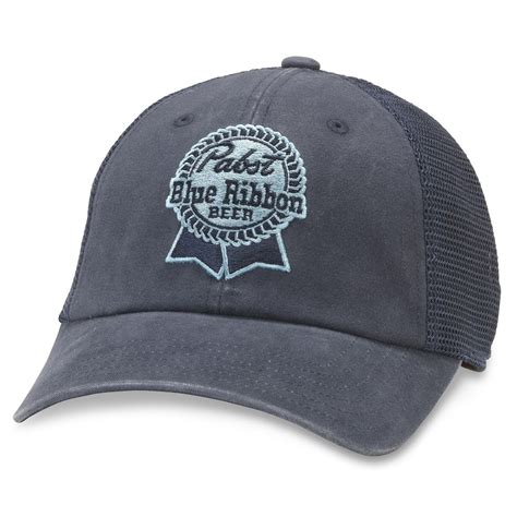 Pabst Blue Ribbon Beer Grey Adjustable Snapback Trucker Hat