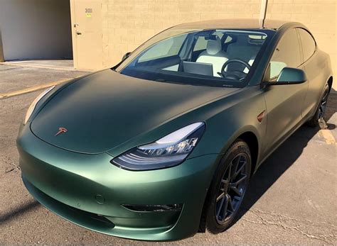 Model 3 wrapped in Pine Green – Tesla Model 3 Wiki