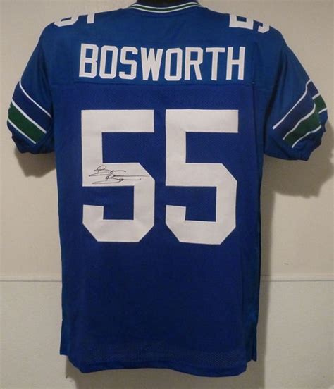 BRIAN BOSWORTH AUTOGRAPHED/SIGNED SEATTLE SEAHAWKS BLUE SIZE XL JERSEY ...