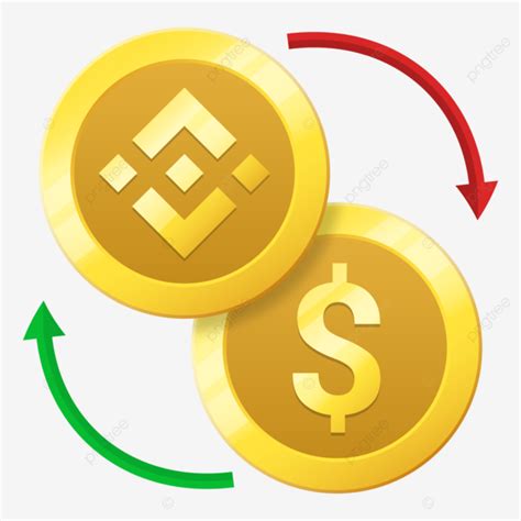 Binance Crypto Coin Exchange Price To Us Dollar In Gold Color With Red Green Arrow Vector ...