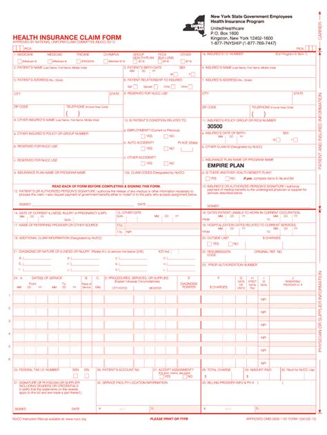 Nyship Empire Plan Claim Forms - PlanForms.net