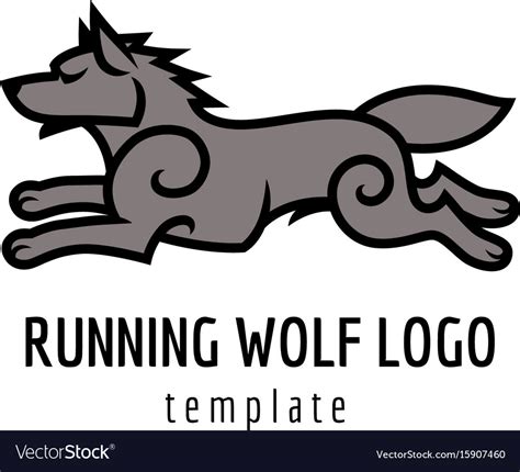 Running wolf Royalty Free Vector Image - VectorStock