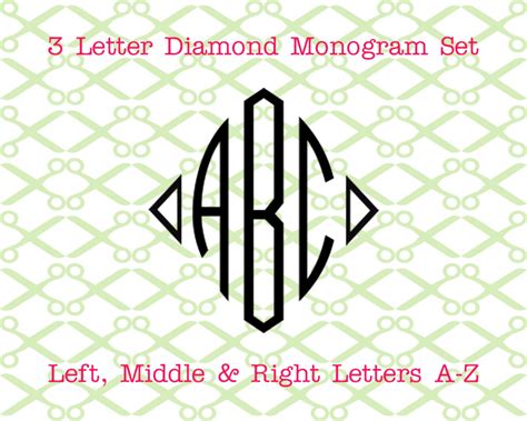 DIAMOND MONOGRAM -THREE LETTER MONOGRAM SVG | MONOGRAMSVG.COM by SVG Designs