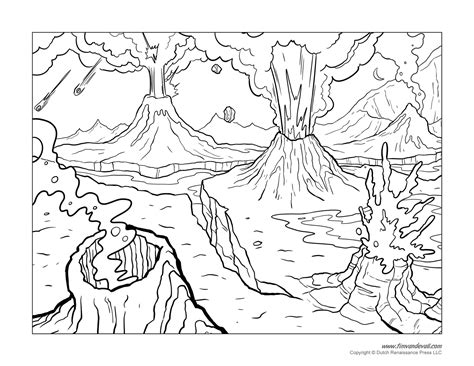 Volcano Coloring Pages