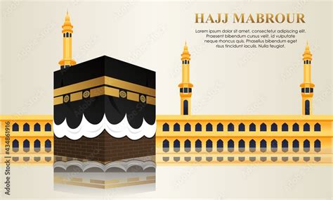 Islamic pilgrimage with kaaba for hajj mabroor Stock Vector | Adobe Stock