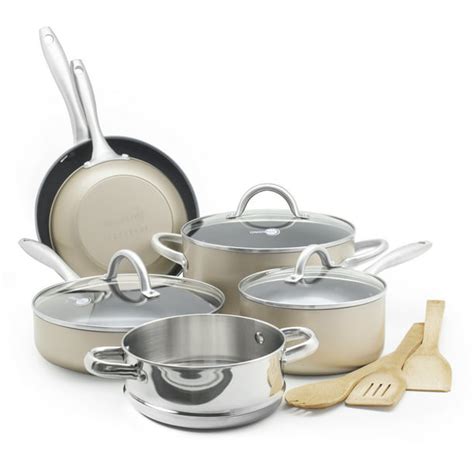 Greenpan Lima Bronze 12 Piece Ceramic Non-stick Cookware Set - Walmart.com - Walmart.com