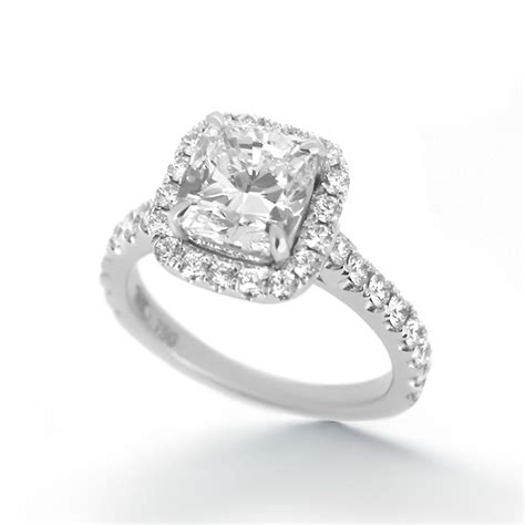 Cushion Cut Diamond Halo Engagement Ring - Haywards of Hong Kong