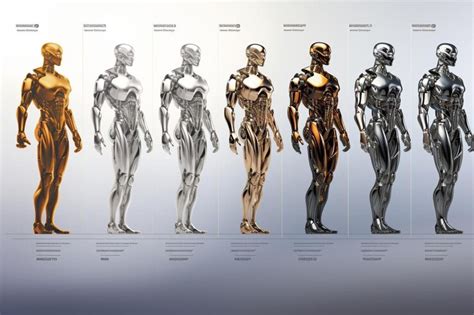 Premium AI Image | a series of concept art of the robots.