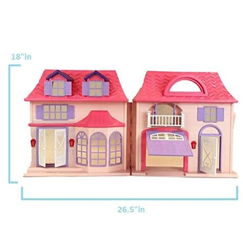 Boley Pretend Play American Doll House Toy Playset - 21-Piece Portable ...