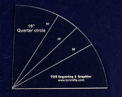 Quarter Circle template - Creates a 16" diameter circle - 1/4" Clear Acrylic - Walmart.com ...