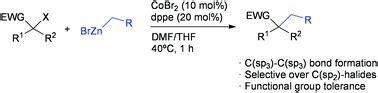 Formation of quaternary carbons through cobalt-catalyzed C(sp3)–C(sp3) Negishi cross-coupling ...